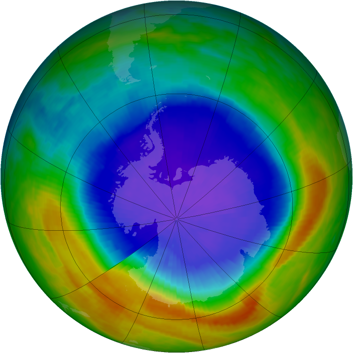 Antarctic ozone map for 12 October 1987